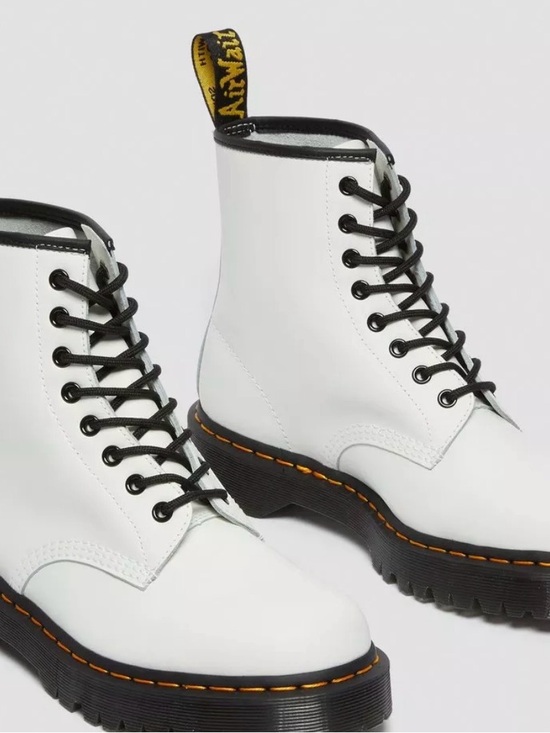 Dr. Martens Shoes - Dr. Martens 1460 White Leather Lace-Up Boots size 9 8-eyelet silhouette.